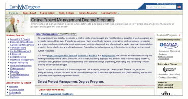 EarnMyDegree.com - Online Project Management Courses
