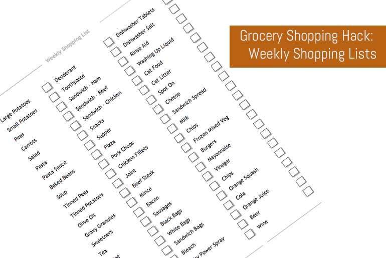 Grocery Shopping Hack: Weekly Shopping Lists