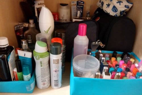 How I've Organised Bathroom Items with Simple Cardboard Trays