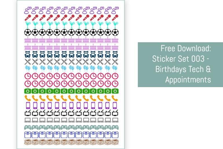 Stickers 003 - Birthdays, Sports & Tech
