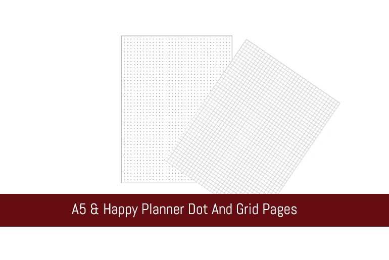 A5 & Happy Planner Dot and Grid Pages