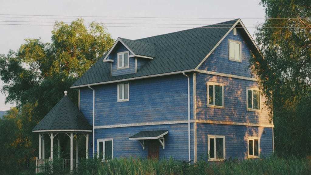 Blue wooden house