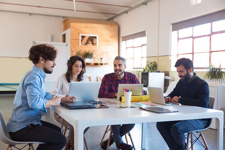 Group of people working together