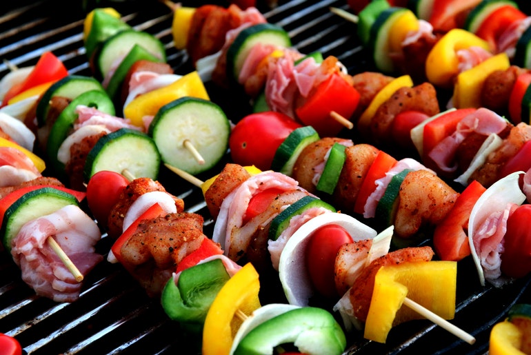 Kebabs on a BBQ