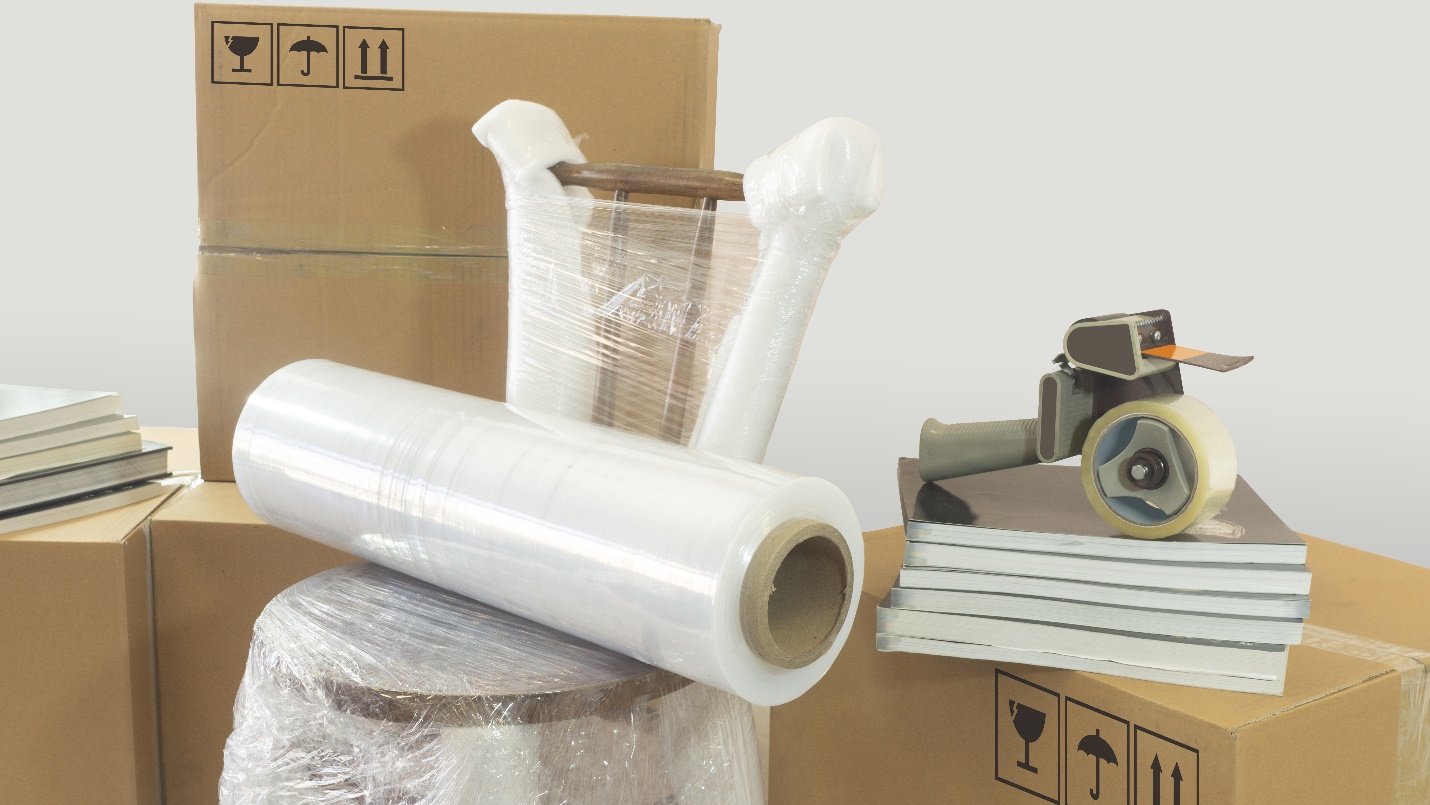 Bubble wrap, boxes and other packing materials