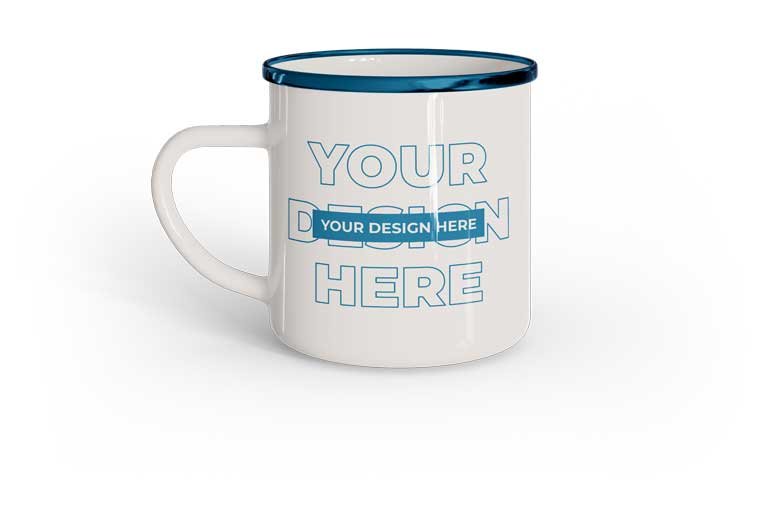 Sample mug showing a mock-up design