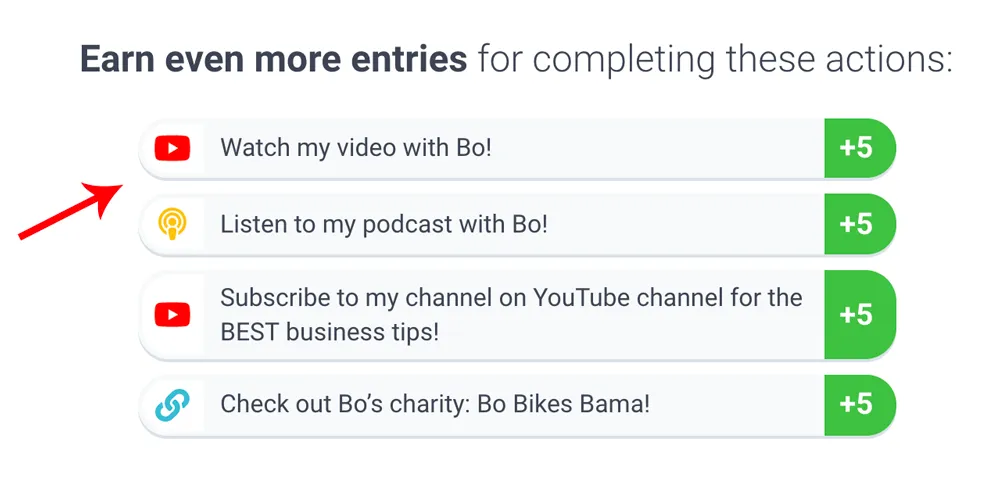 Giveaway competition earn more entries