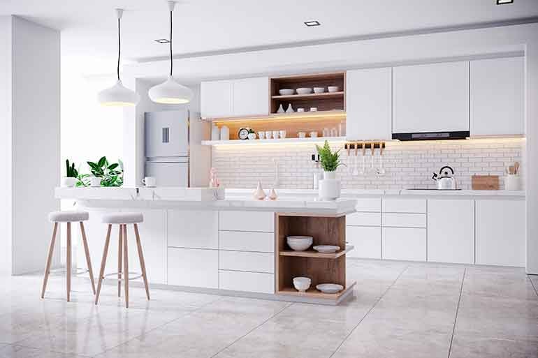 Modern contemporary and bright kitchen