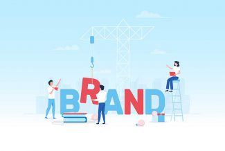 Illustration of constructiong the word branding
