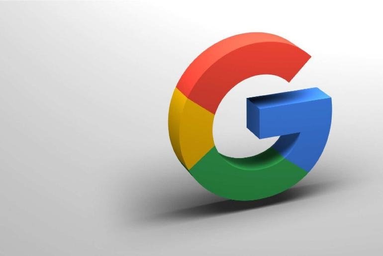 3D letter G in the Google colours