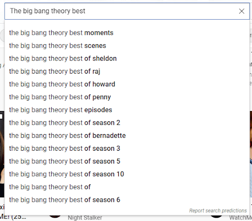 the big bang theory search results