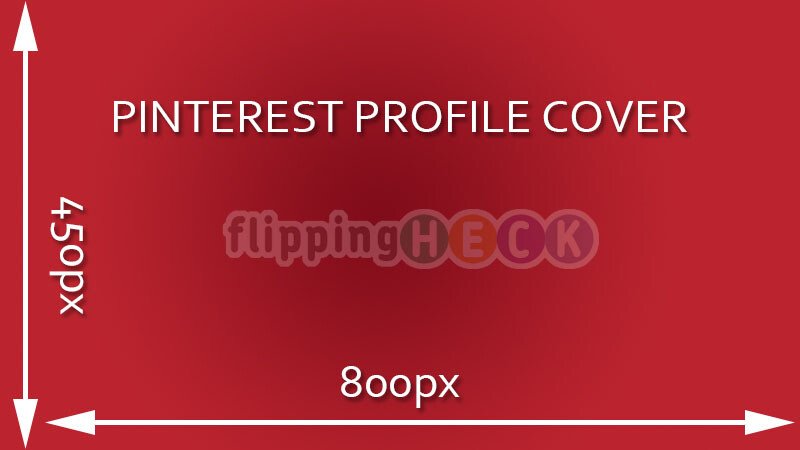 Pinterest business account profile cover - 800px wide by 450px high