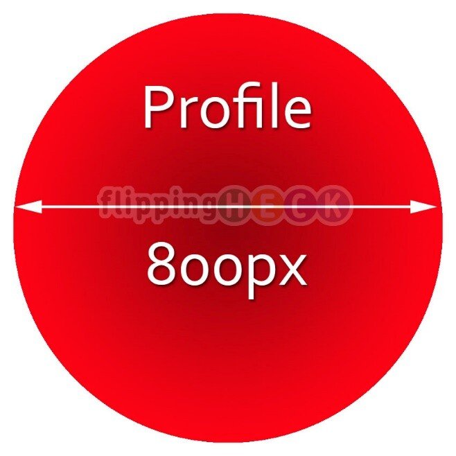 YouTube profile image size - 800px square cropped to a circle