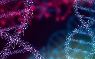 Dark abstract DNA background